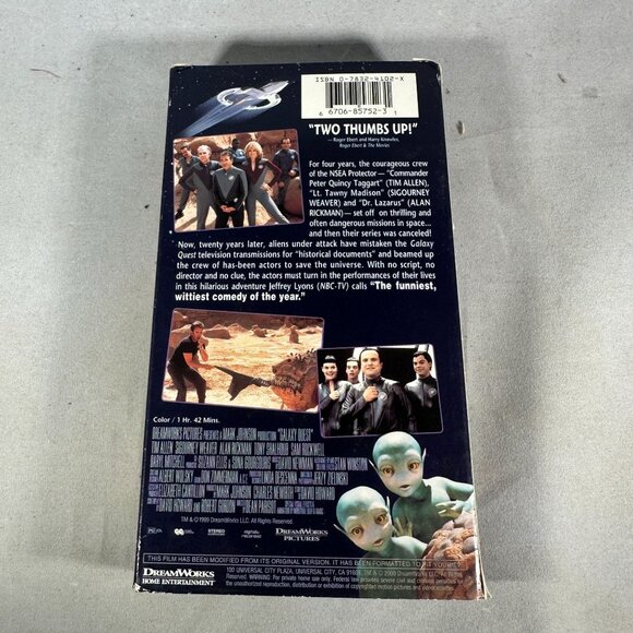Galaxy Quest VHS Tim Allen Sigourney Weaver Alan Rickman DreamWorks Home - Picture 2 of 3